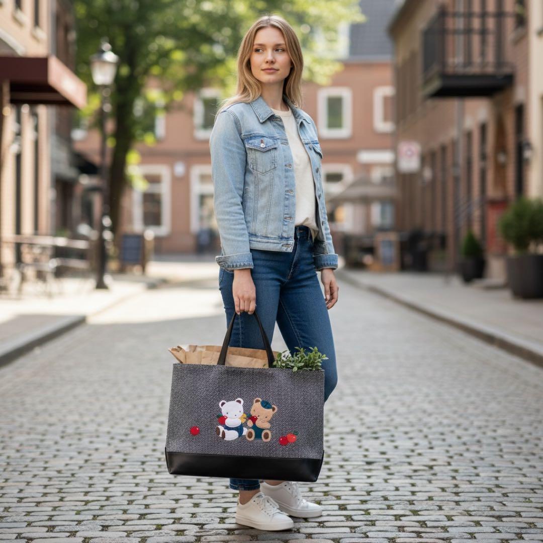 ファミリア/2022/ファミリアショー/限定品/トートバッグ/ヘリンボーン/クマ