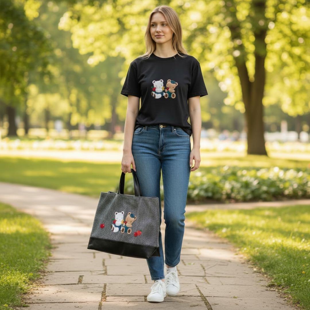 ファミリア/2022/ファミリアショー/限定品/トートバッグ/ヘリンボーン/クマ