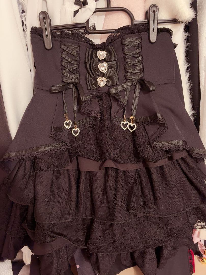 リズリサ フロントカシュクールスカート ブラック