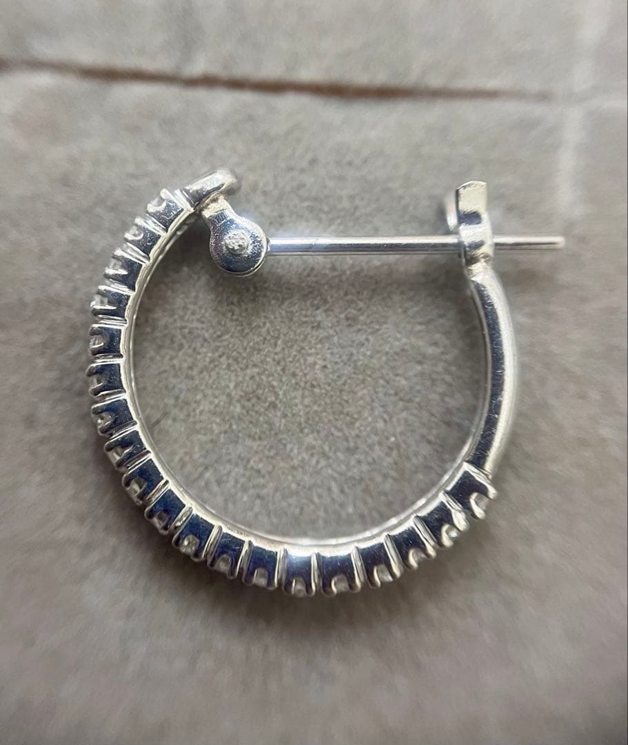 Pt900 フープ ピアス ダイヤモンド 016ct プラチナ