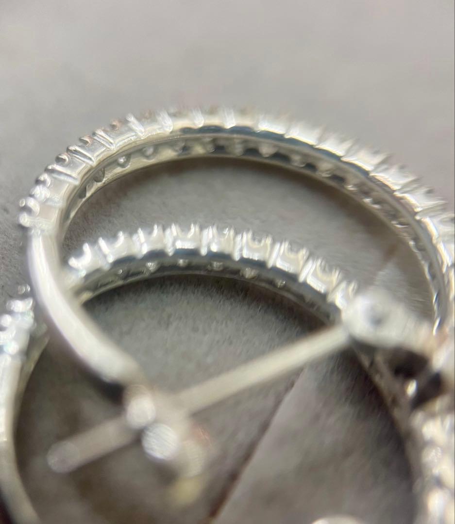 Pt900 フープ ピアス ダイヤモンド 016ct プラチナ