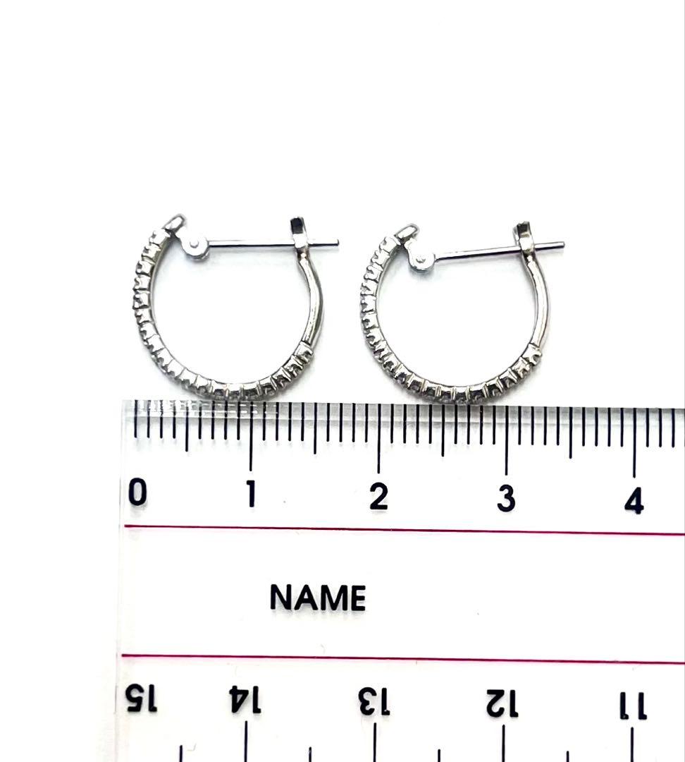 Pt900 フープ ピアス ダイヤモンド 016ct プラチナ
