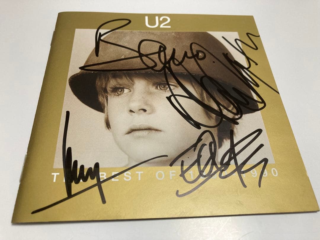 レア　u2 直筆サインCD BEST bono edge Larry adam