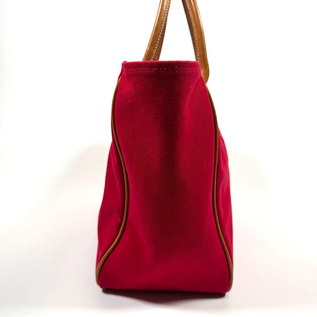 【極美品】【希少】ラルフローレン　トートバッグ　キャンバス　ビッグポニー　レッド