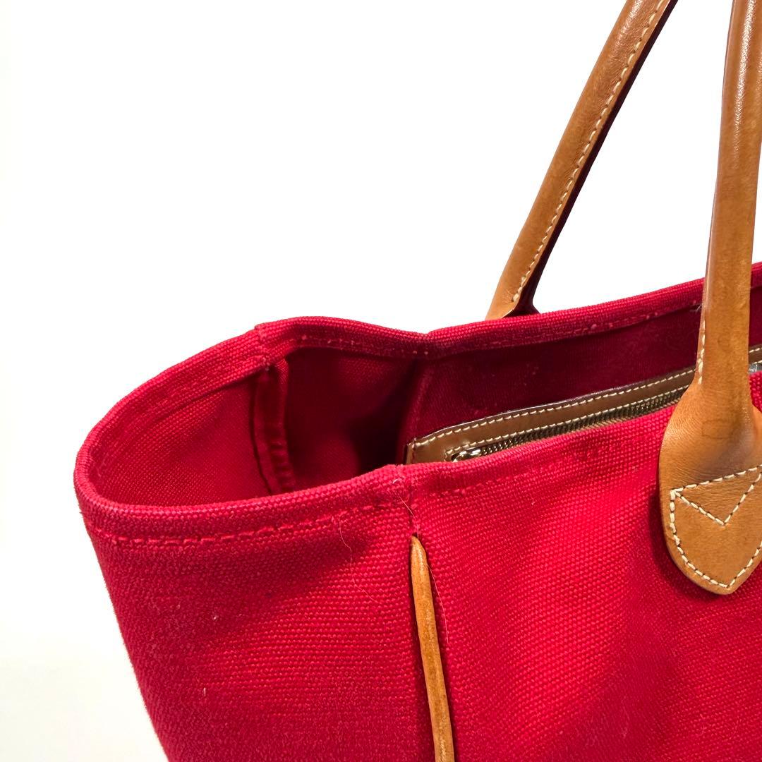 【極美品】【希少】ラルフローレン　トートバッグ　キャンバス　ビッグポニー　レッド
