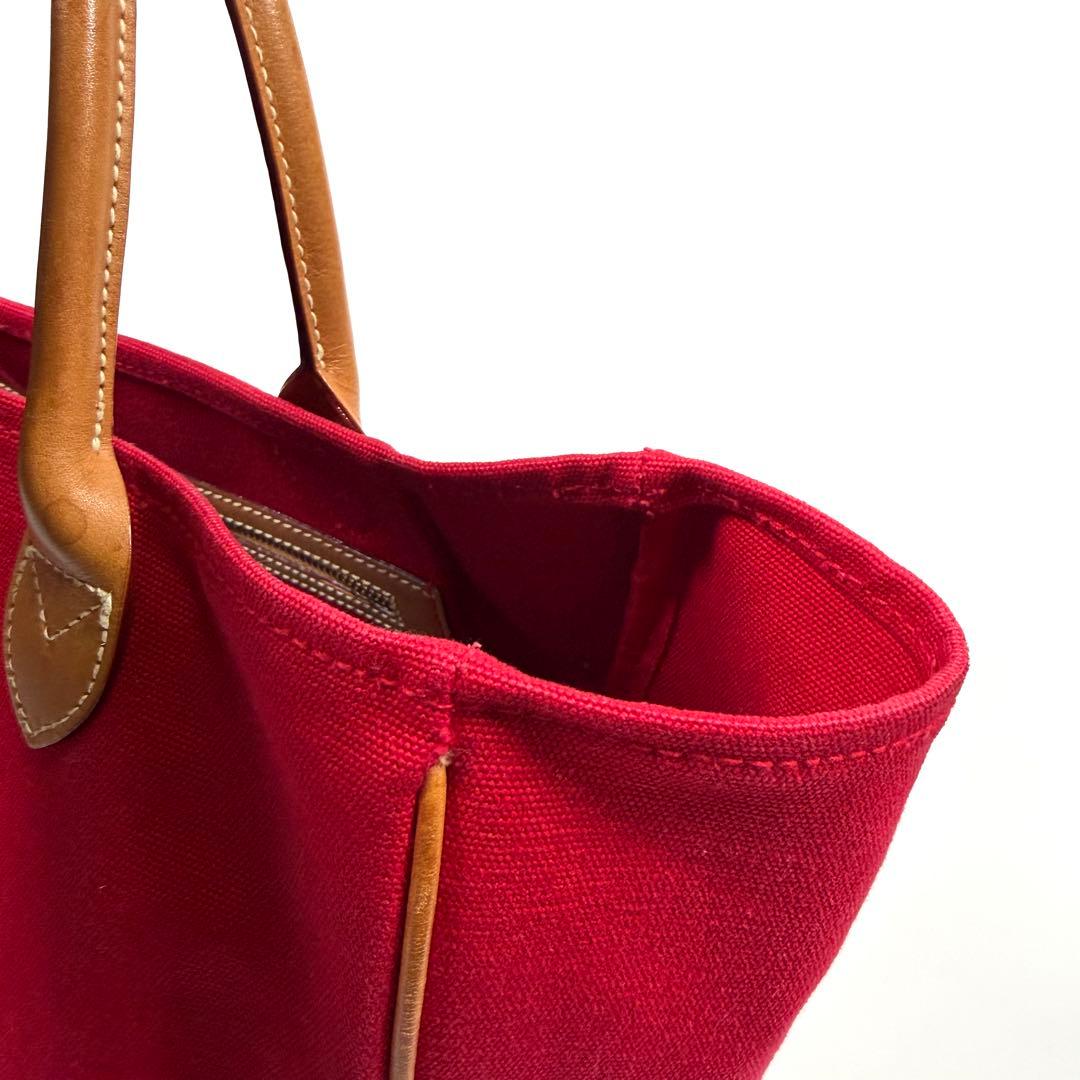 【極美品】【希少】ラルフローレン　トートバッグ　キャンバス　ビッグポニー　レッド