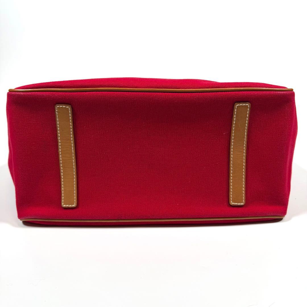 【極美品】【希少】ラルフローレン　トートバッグ　キャンバス　ビッグポニー　レッド