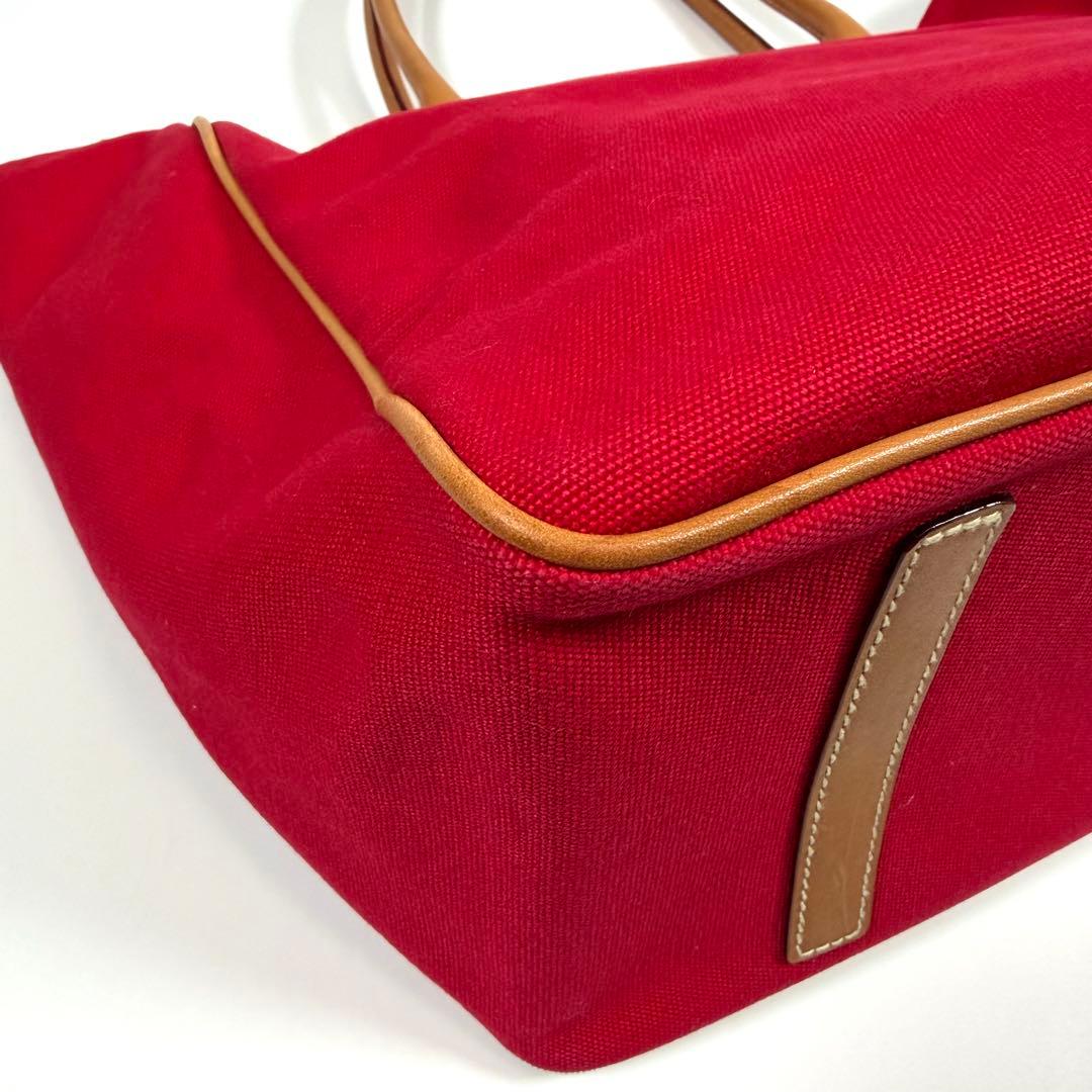 【極美品】【希少】ラルフローレン　トートバッグ　キャンバス　ビッグポニー　レッド