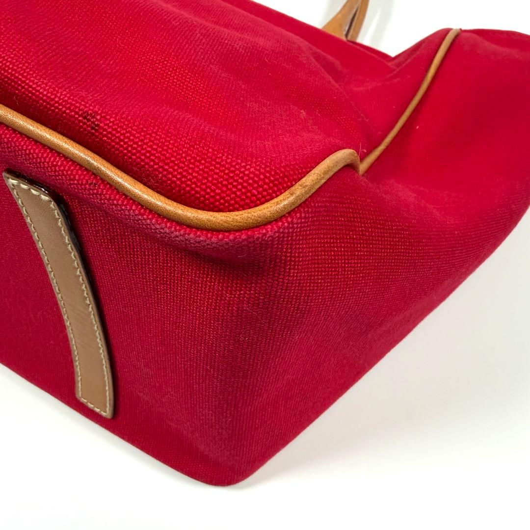 【極美品】【希少】ラルフローレン　トートバッグ　キャンバス　ビッグポニー　レッド
