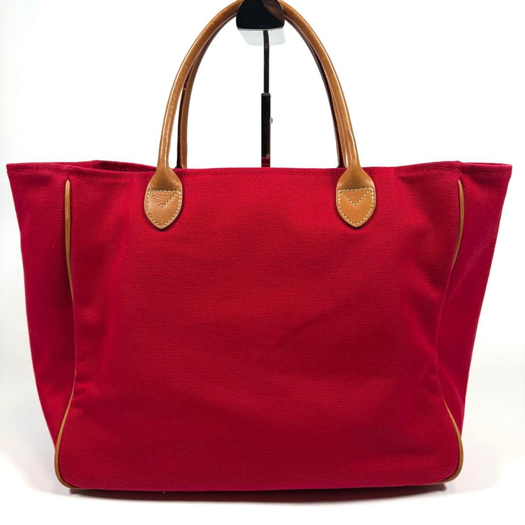 【極美品】【希少】ラルフローレン　トートバッグ　キャンバス　ビッグポニー　レッド