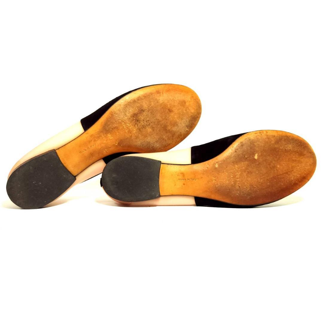 CELINE バレエシューズ バイカラー スエード