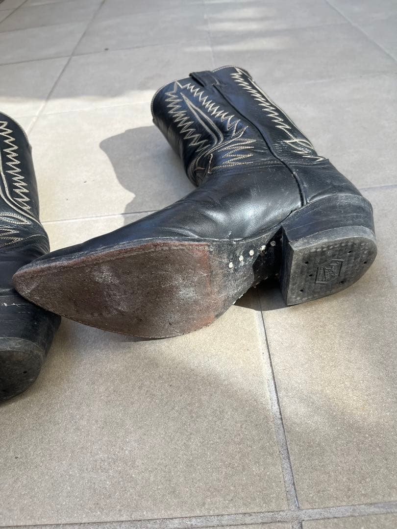 【美品】Tony Lama トニーラマ ウエスタンブーツ 黒レザー ブラック