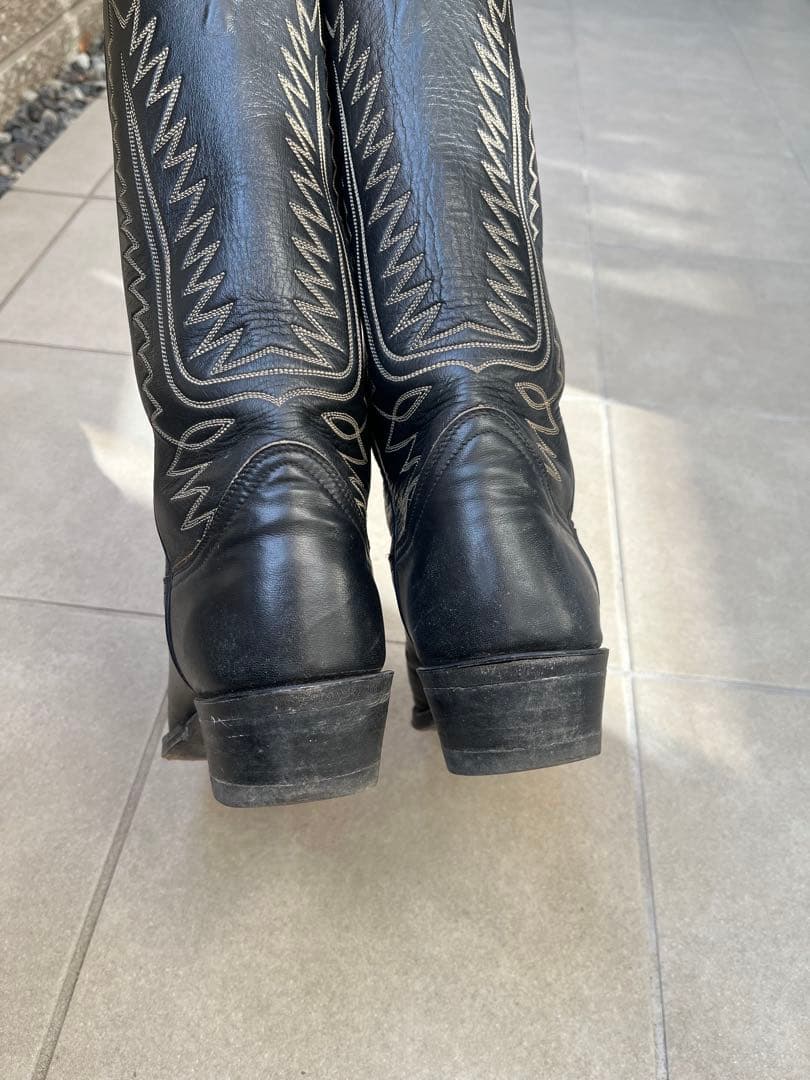 【美品】Tony Lama トニーラマ ウエスタンブーツ 黒レザー ブラック