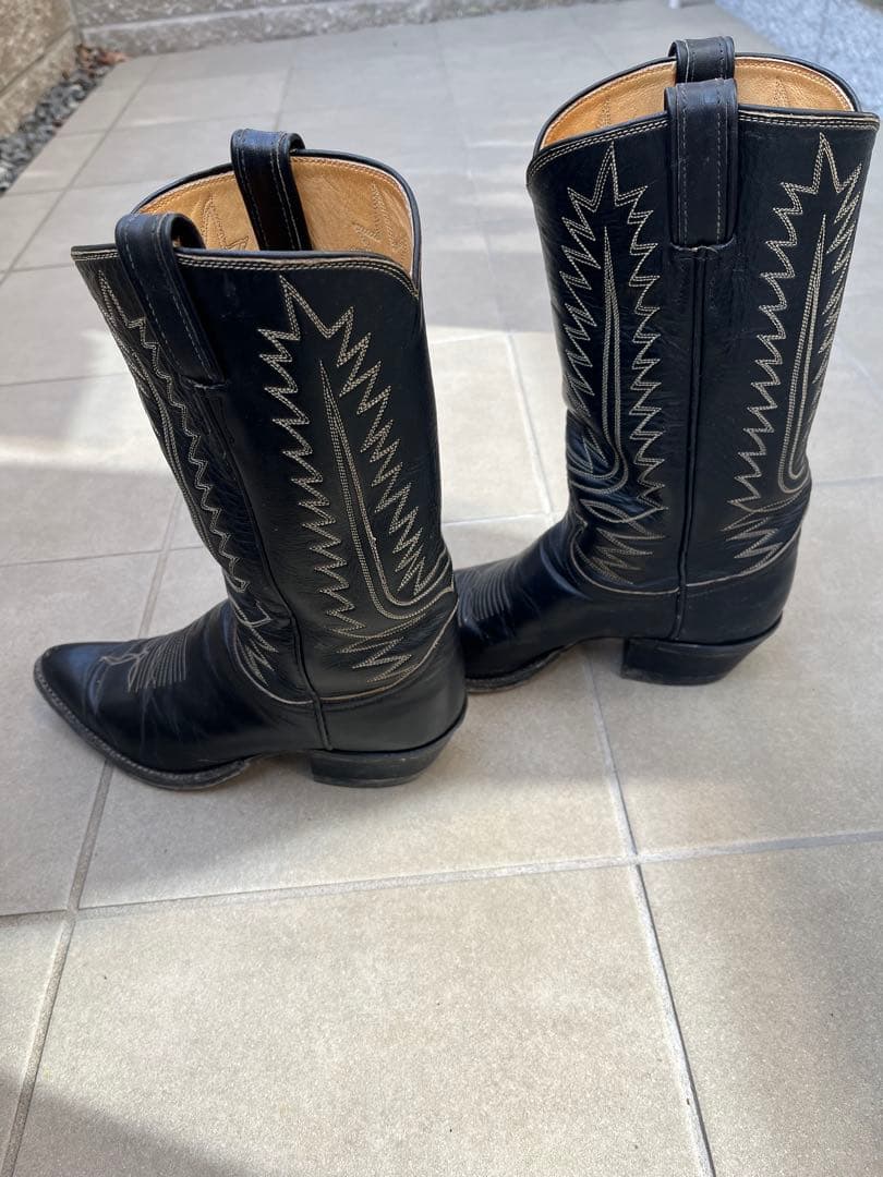 【美品】Tony Lama トニーラマ ウエスタンブーツ 黒レザー ブラック