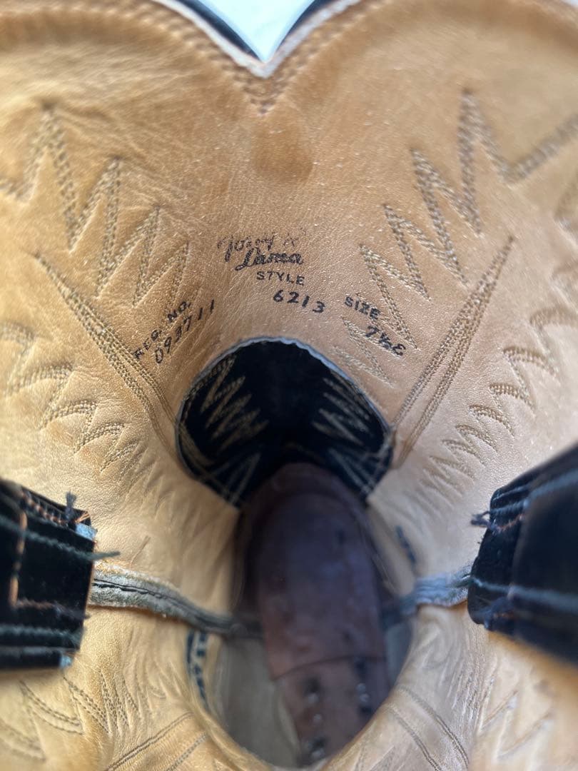 【美品】Tony Lama トニーラマ ウエスタンブーツ 黒レザー ブラック