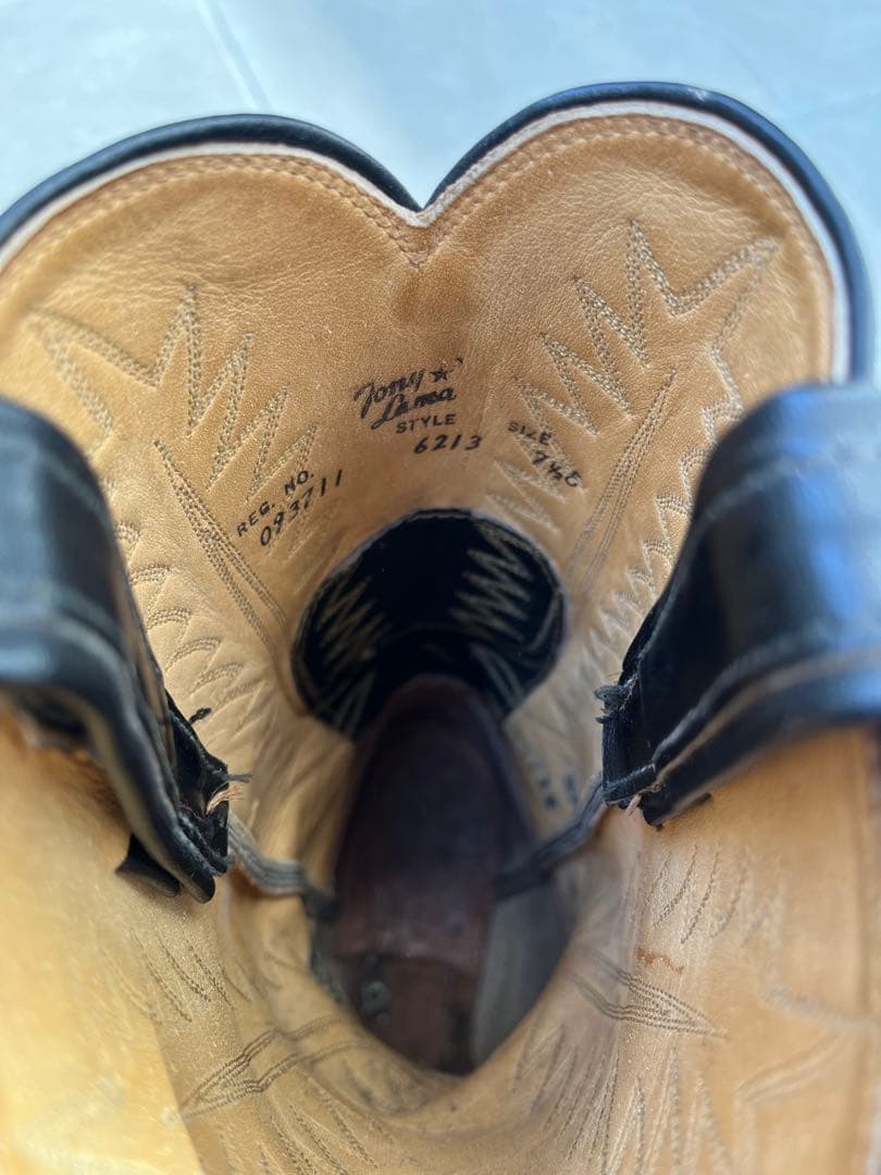 【美品】Tony Lama トニーラマ ウエスタンブーツ 黒レザー ブラック