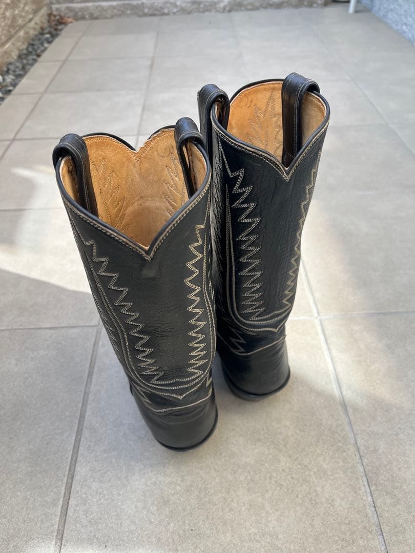 【美品】Tony Lama トニーラマ ウエスタンブーツ 黒レザー ブラック