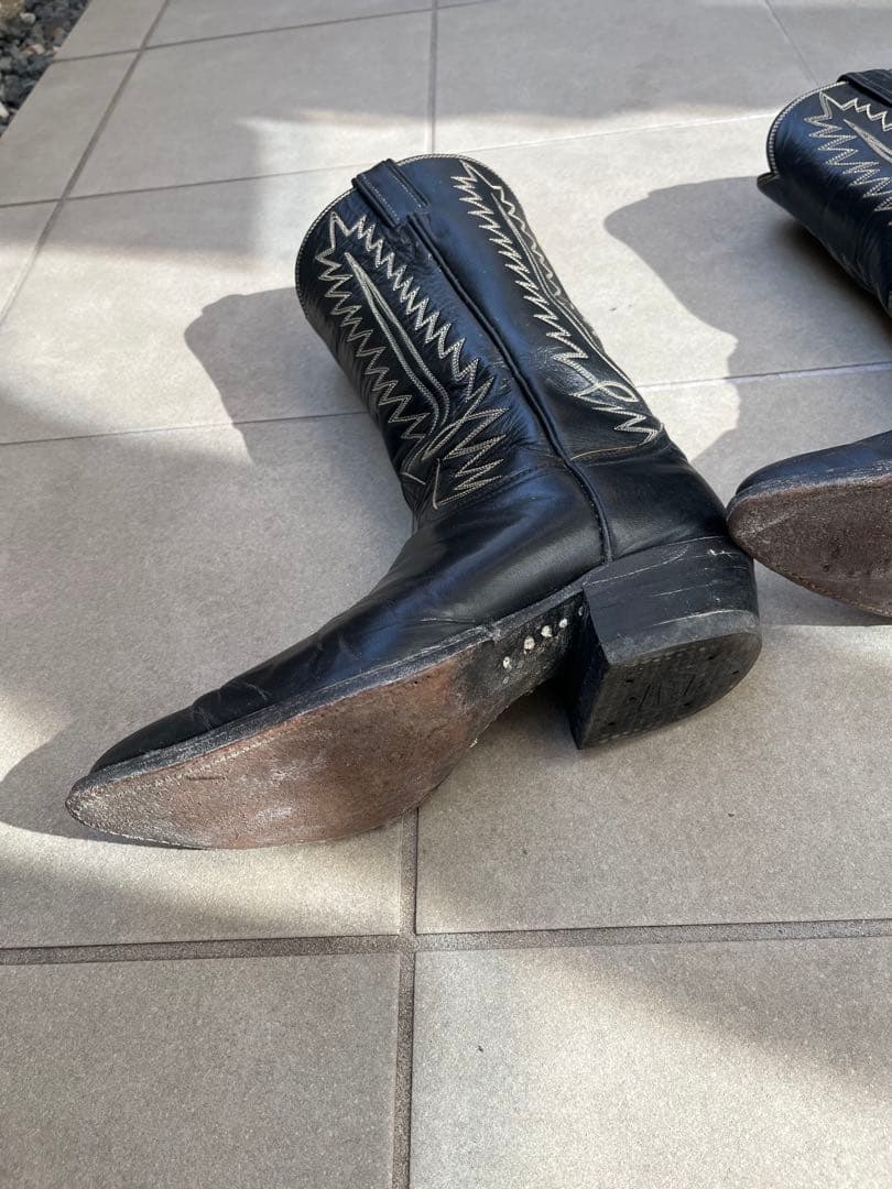 【美品】Tony Lama トニーラマ ウエスタンブーツ 黒レザー ブラック
