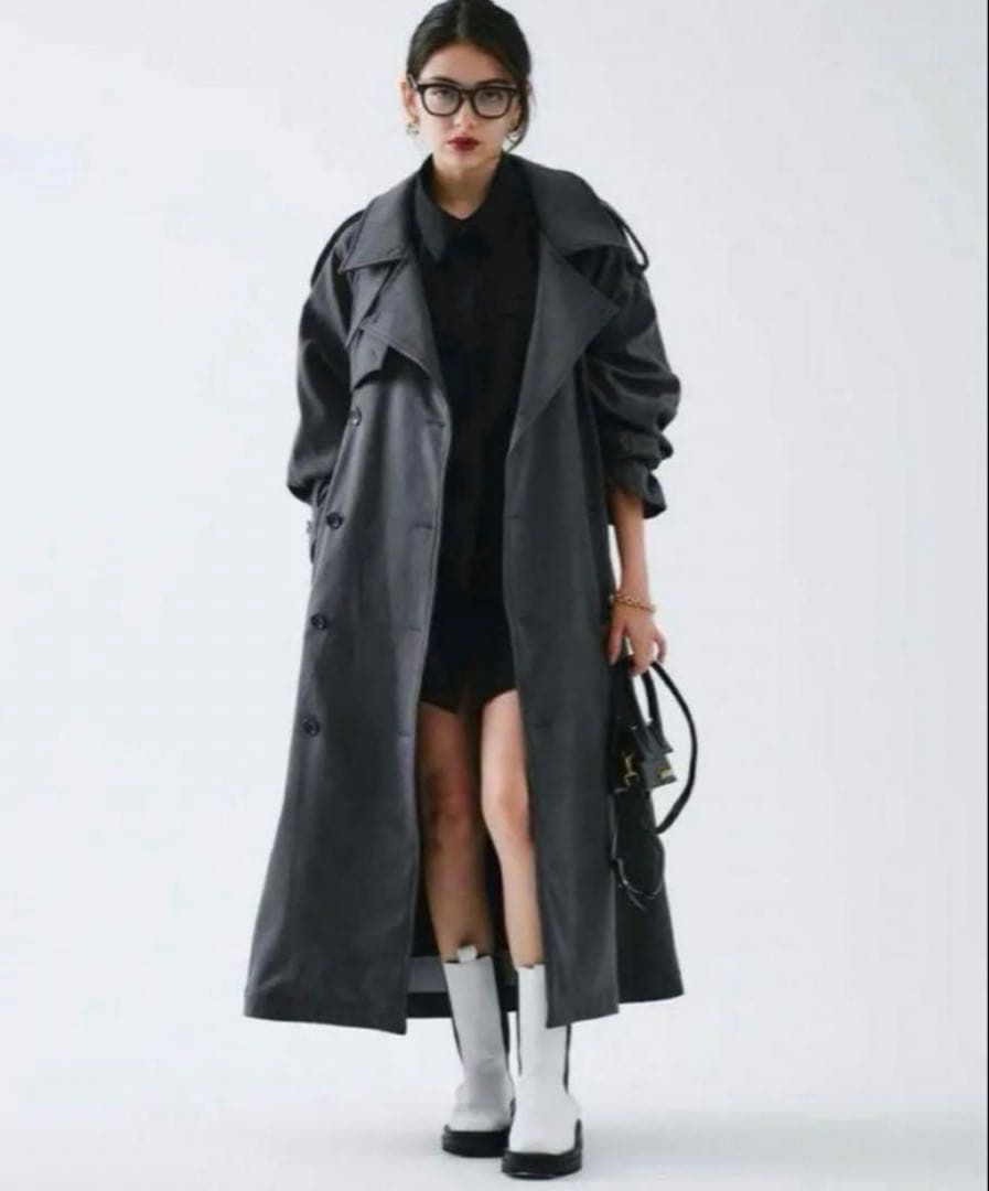 THETOE AVIGNON TRENCH COAT グレー