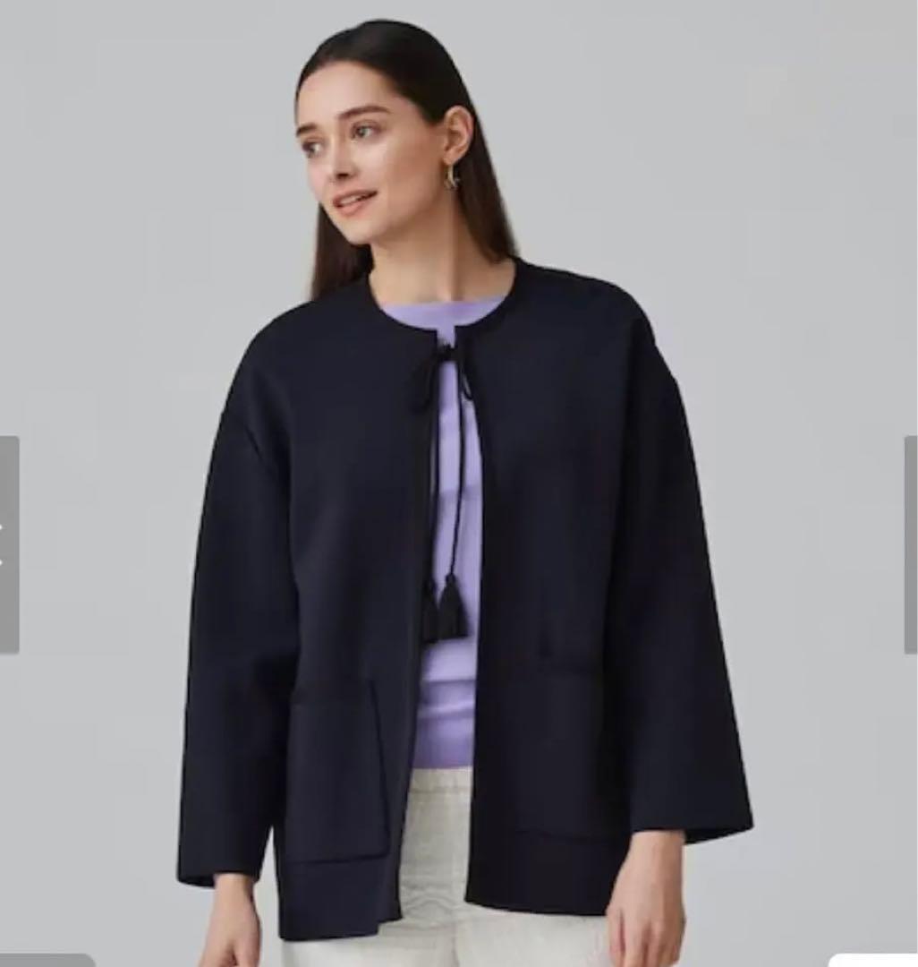 Ballsey アセテートナイロンミラノリブクルーネックカーディガン