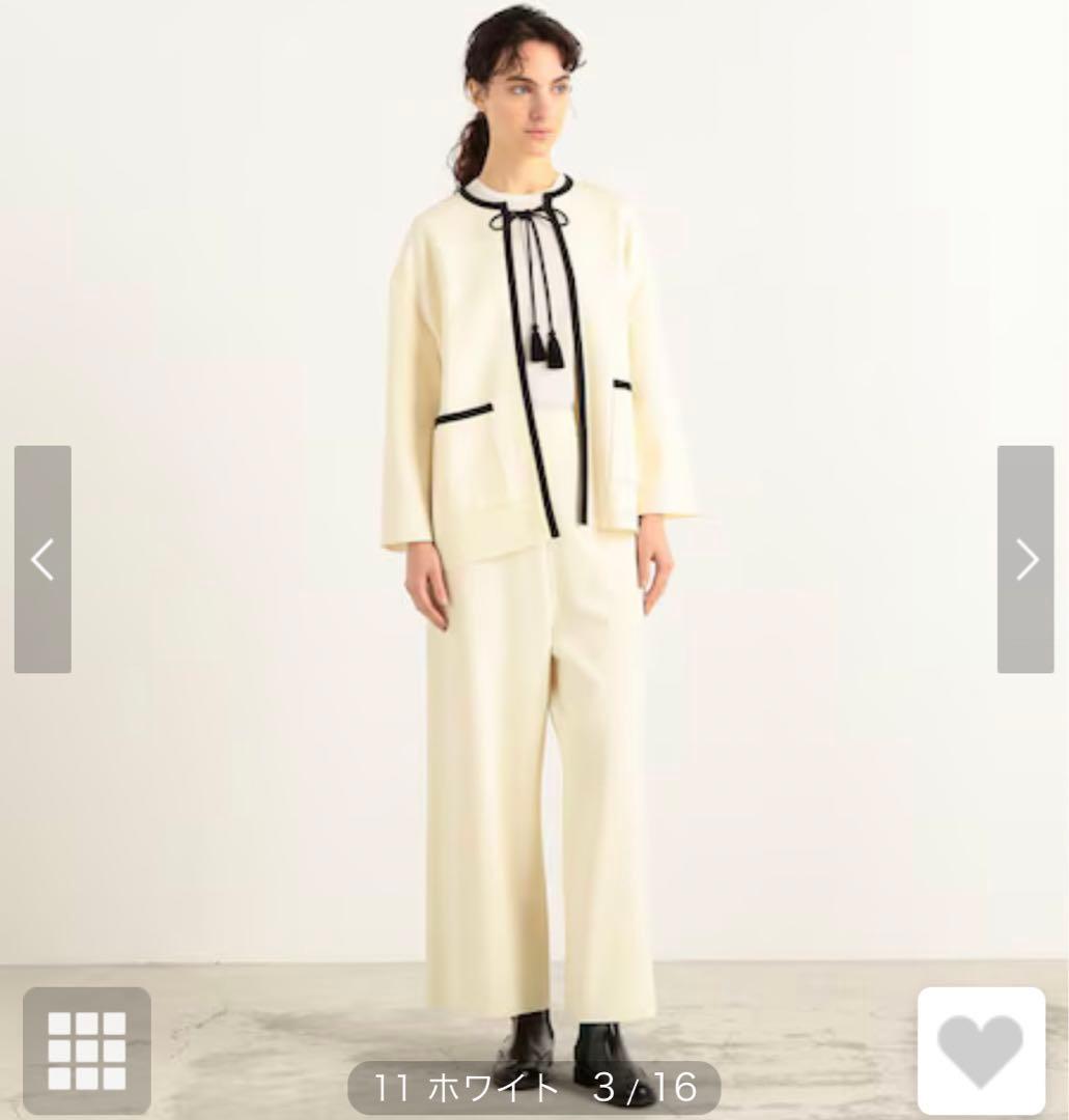 Ballsey アセテートナイロンミラノリブクルーネックカーディガン