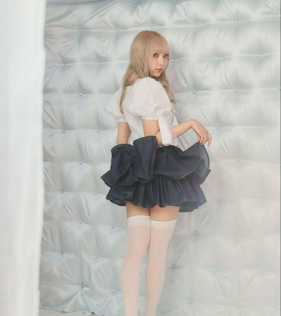 Starry フリルデニムスカート ブラック lilLilly