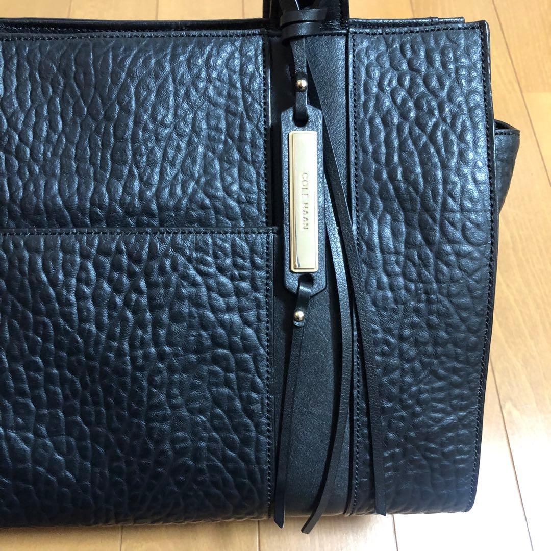 【 コールハーン 】ハンドバッグ ショルダーバッグ レザー 本革 型押し 黒