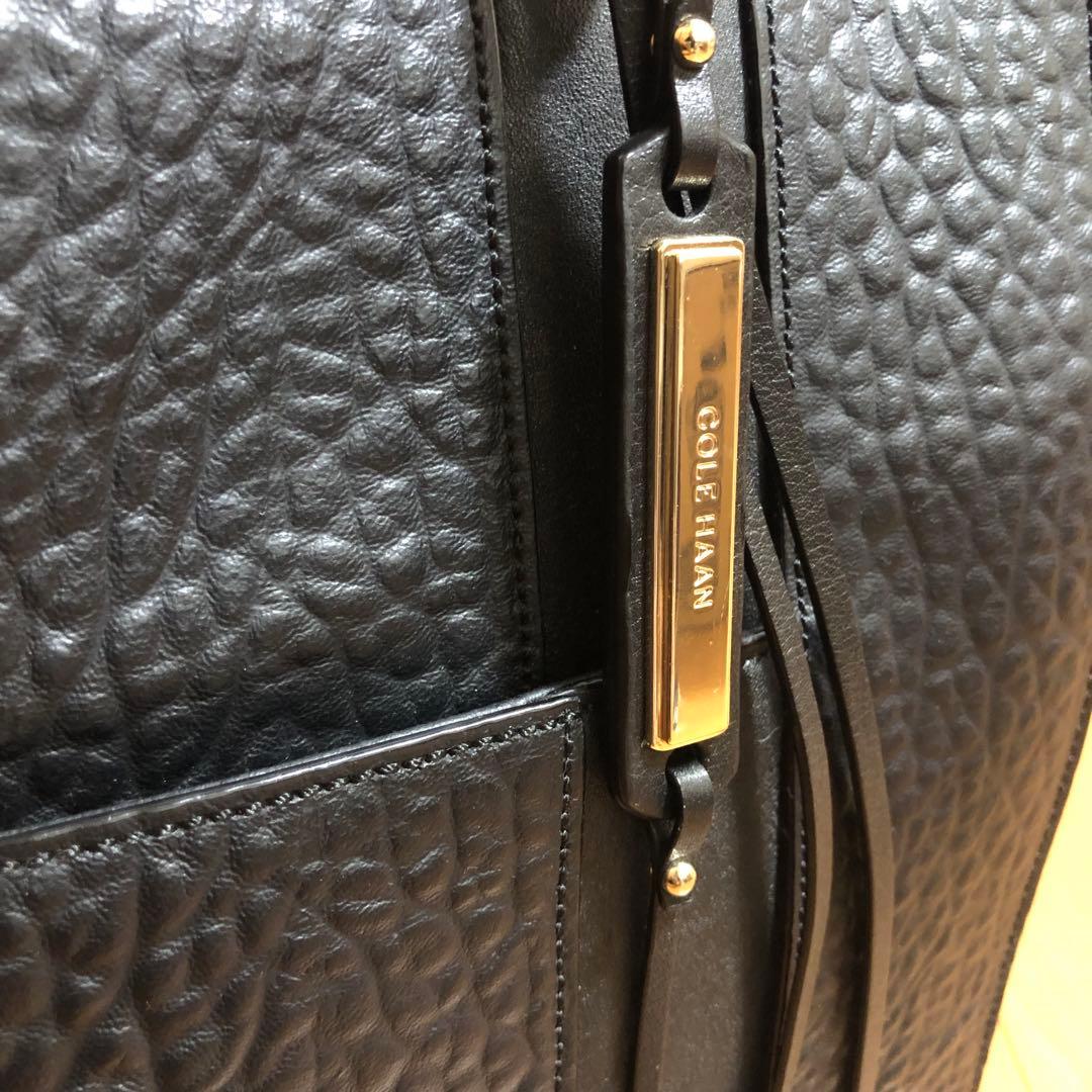 【 コールハーン 】ハンドバッグ ショルダーバッグ レザー 本革 型押し 黒