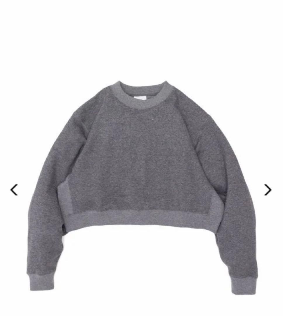 HYKE CROPPED SWEAT SHIRT グレー クロップド スウェット