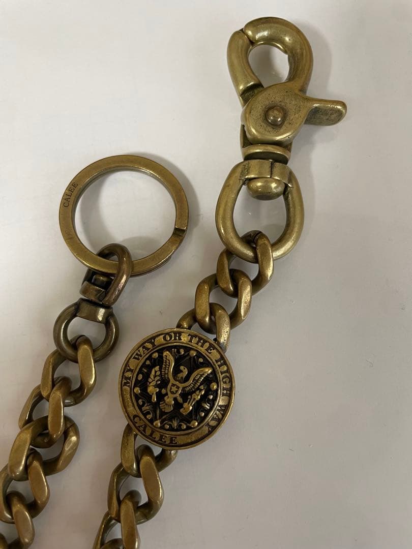 CALEE キャリー ウォレットチェーン 真鍮 廃盤品 コンチョ　美品