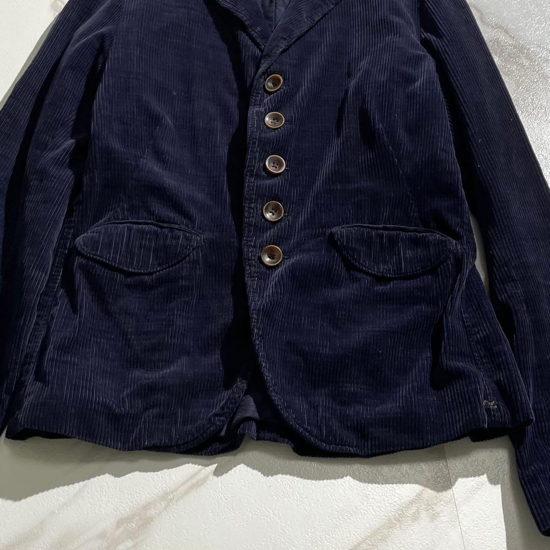 入手困難✨ 45R コーデュロイジャケット Rロゴ刺繍 ネイビー ボタン
