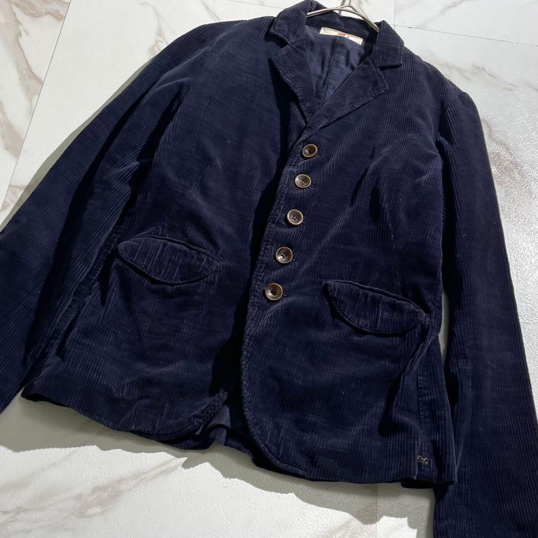 入手困難✨ 45R コーデュロイジャケット Rロゴ刺繍 ネイビー ボタン