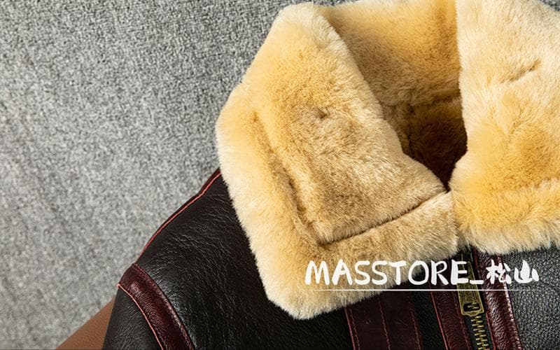 美品 B3 フライトジャケット レザージャケット羊革 ムートン 毛皮 S-3XL