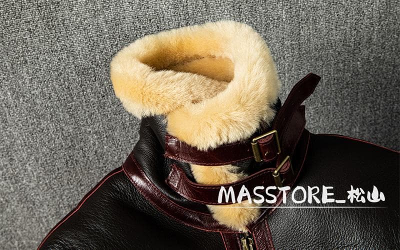 美品 B3 フライトジャケット レザージャケット羊革 ムートン 毛皮 S-3XL