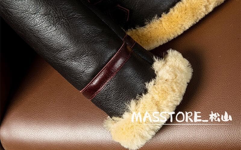 美品 B3 フライトジャケット レザージャケット羊革 ムートン 毛皮 S-3XL