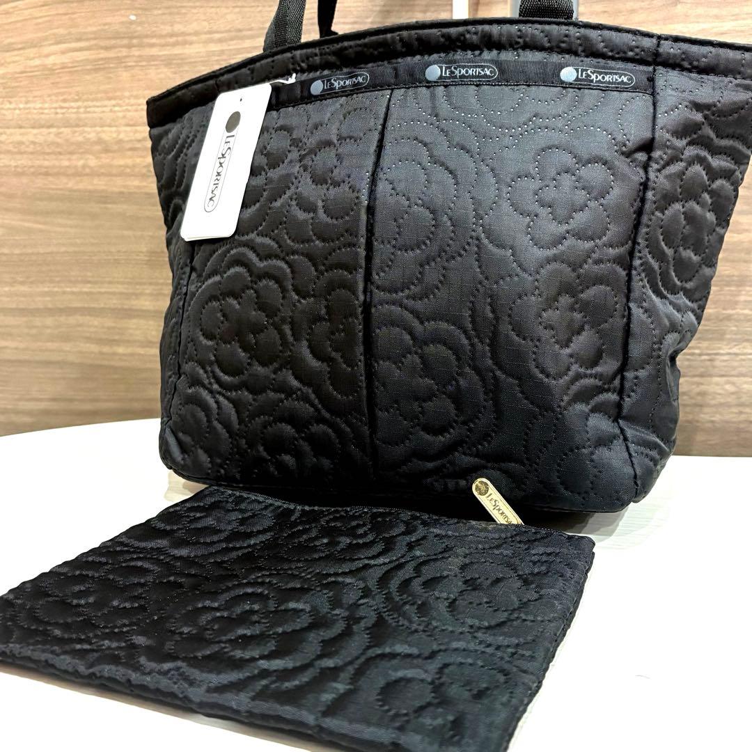 レスポートサック　花柄　型押し　トートバッグ 軽量バック　おしゃれ