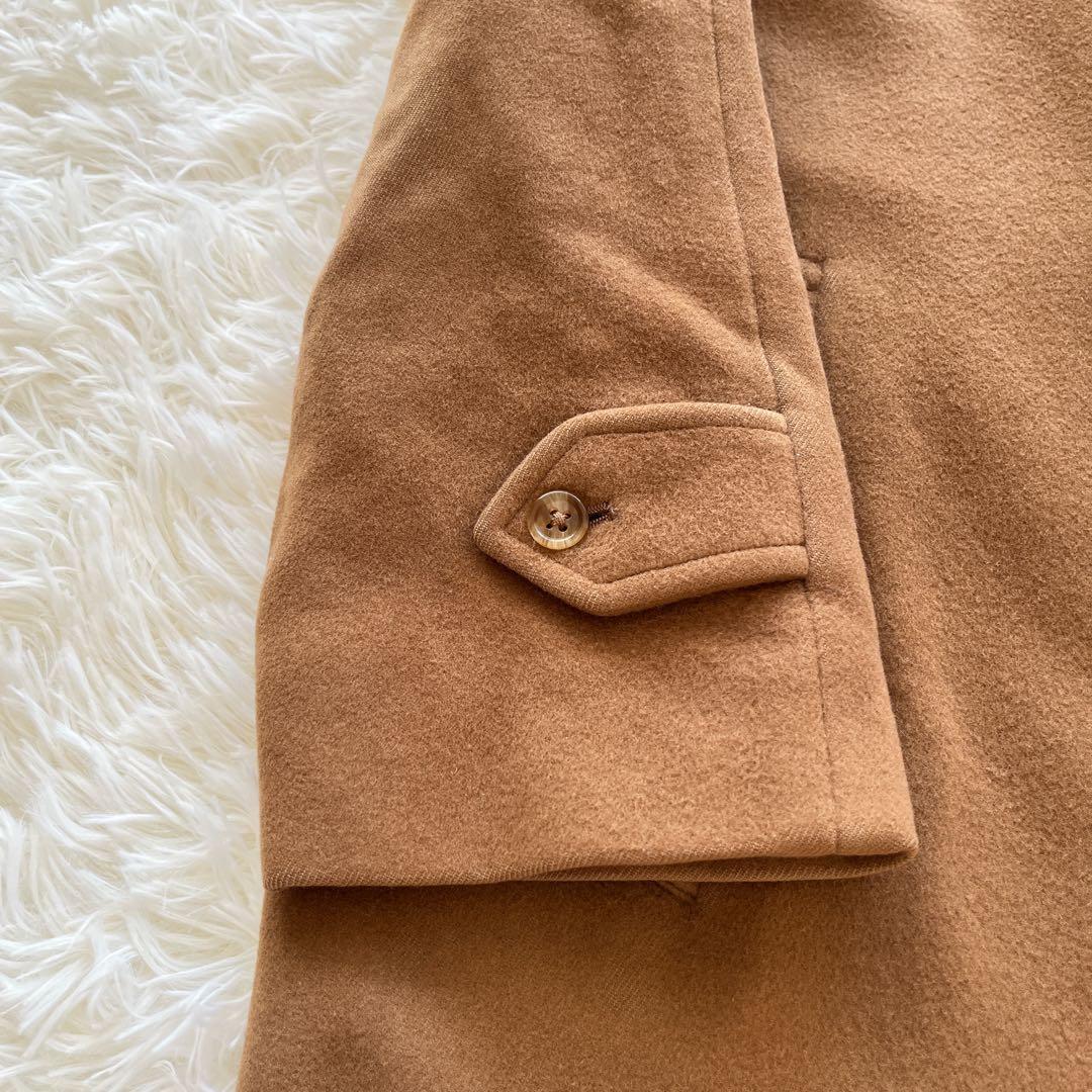 バーバリー　ステンカラーコート　ブラウン　カシミヤ　ウール　白タグ　ロングコート