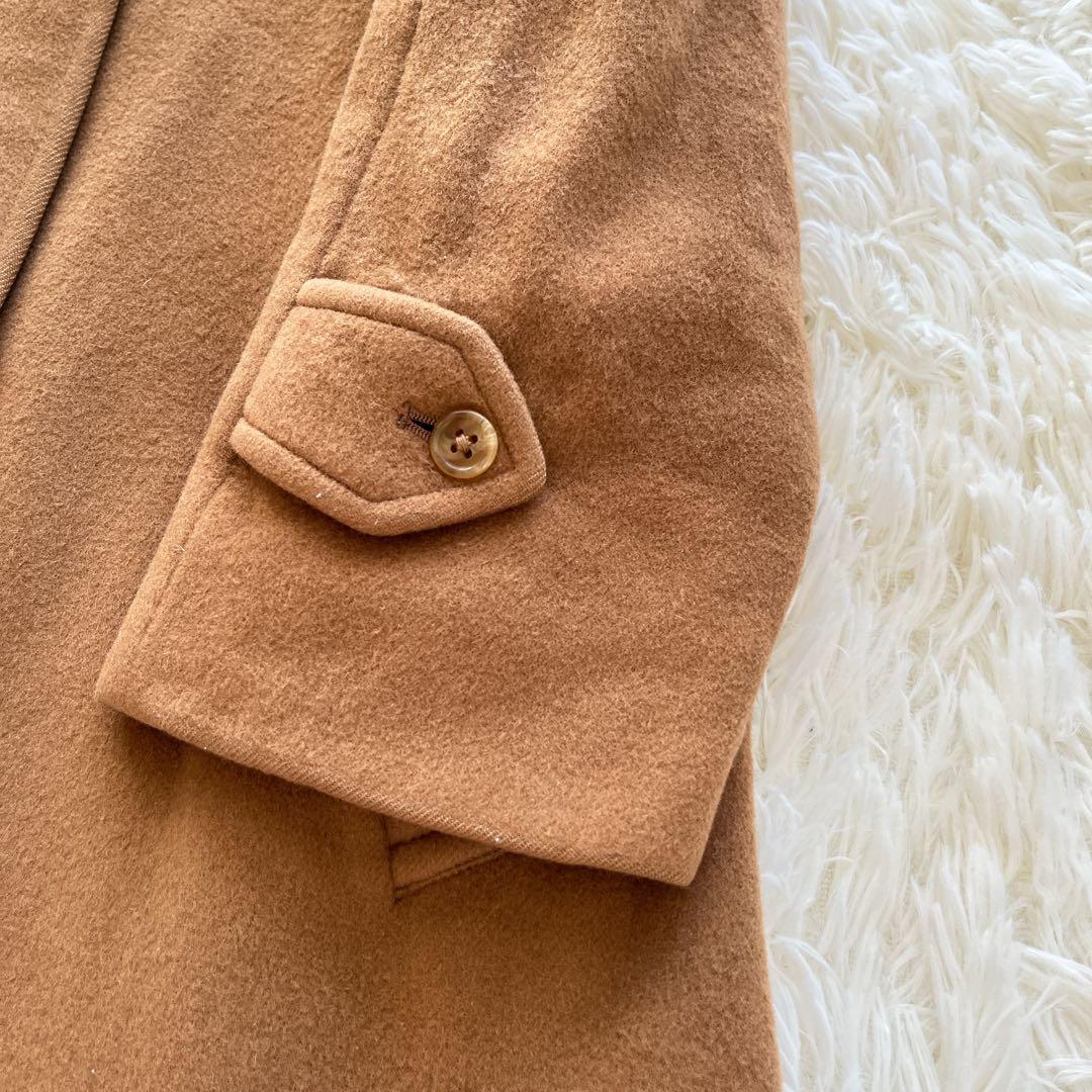 バーバリー　ステンカラーコート　ブラウン　カシミヤ　ウール　白タグ　ロングコート