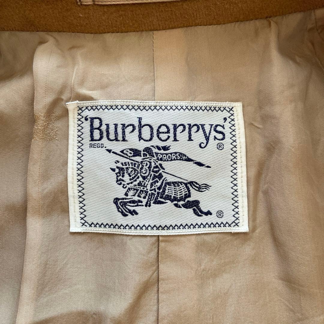 バーバリー　ステンカラーコート　ブラウン　カシミヤ　ウール　白タグ　ロングコート