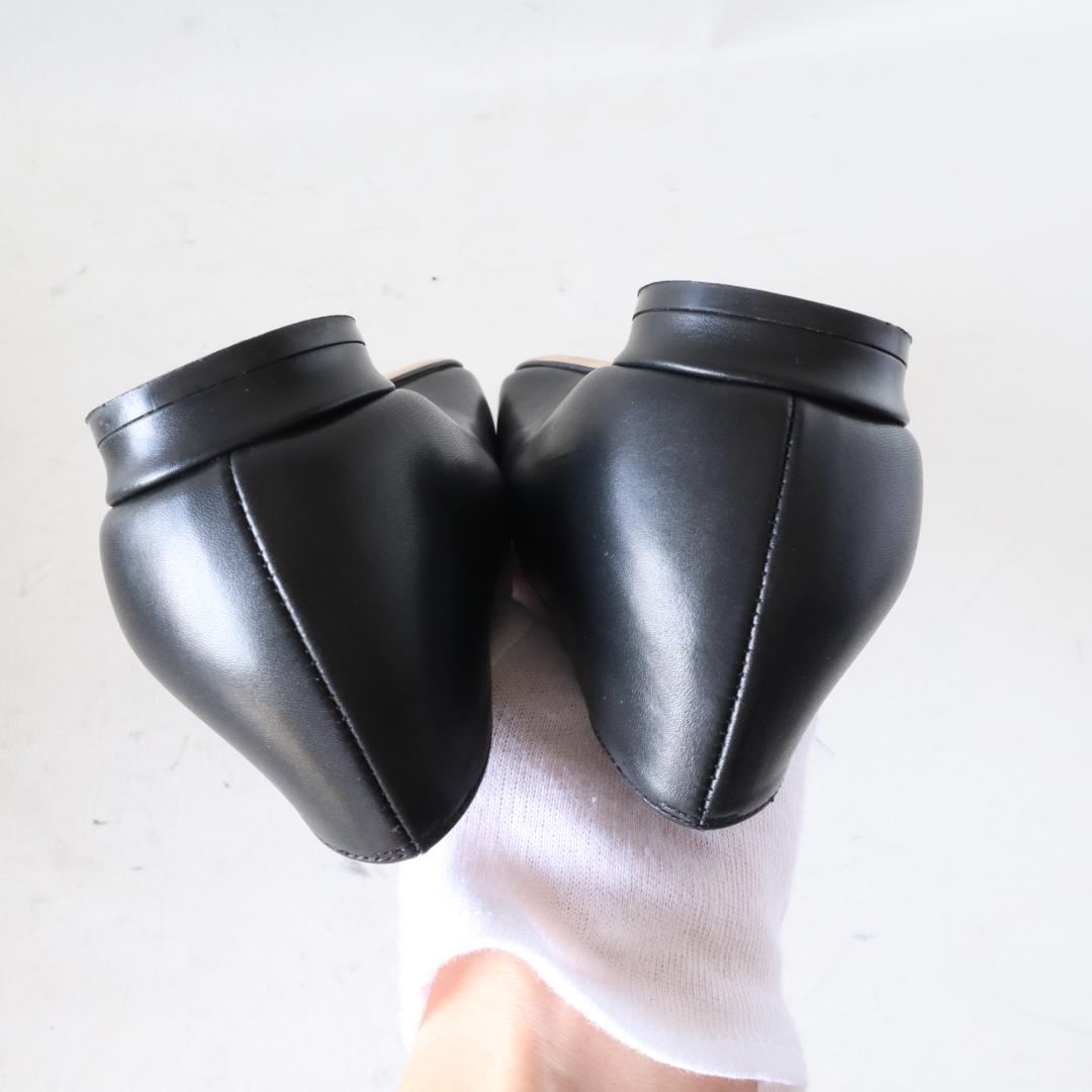 箱/袋付ほぼ未使用マノロブラニク ハンギシ フラット 35 カーフ 黒 22cm