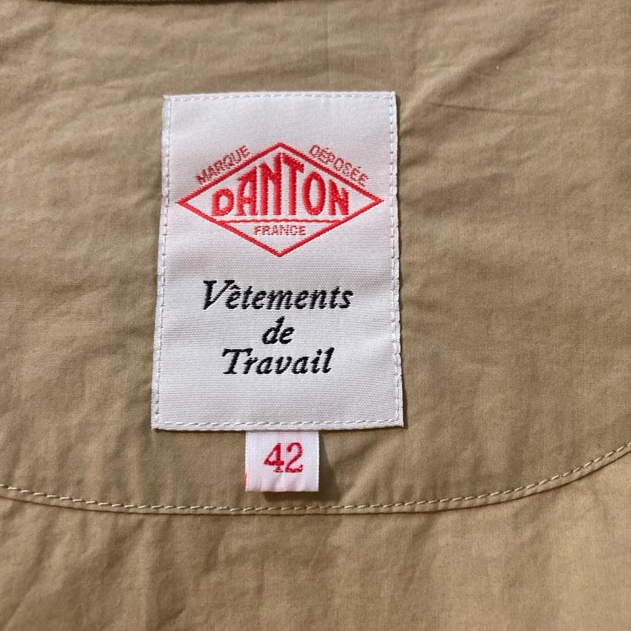 【希少XL相当/極美品】DANTON　シャツカーディガン 薄手 ベージュ 42