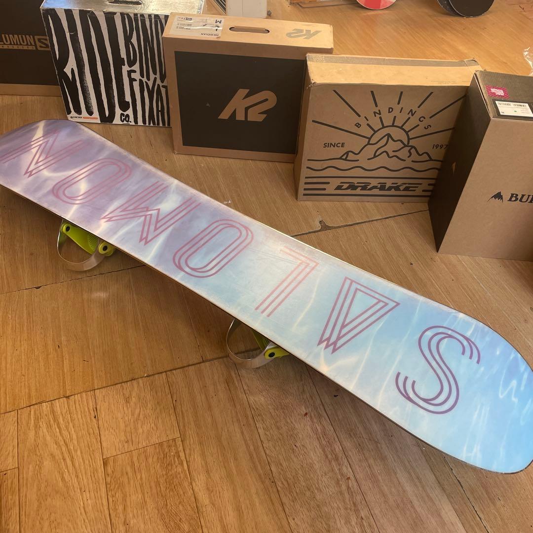 SALOMON×STELLA　希少130代　バイン付　スノーボードセット