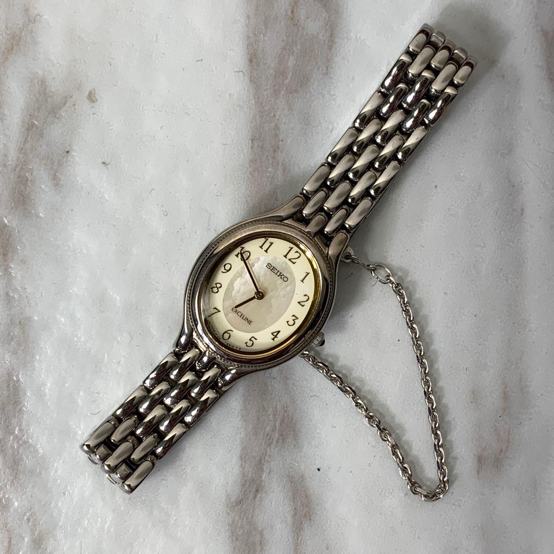 vintage 美品 SEIKO EXCELINE シェル文字盤 コンビ 日本製