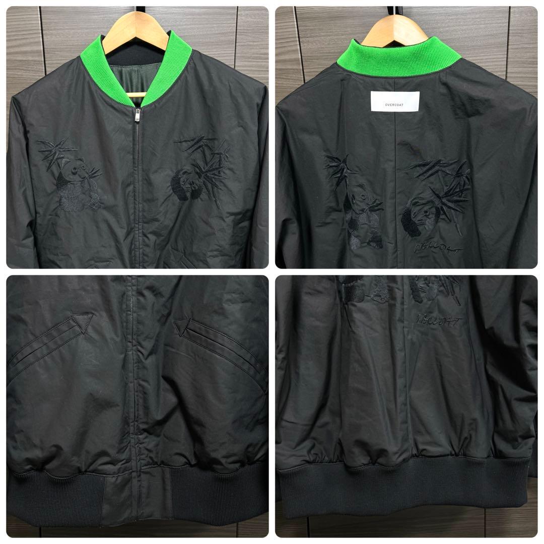 オーバーコート リバーシブルスタジアムジャケット 24SS 刺繍 ブラック M0