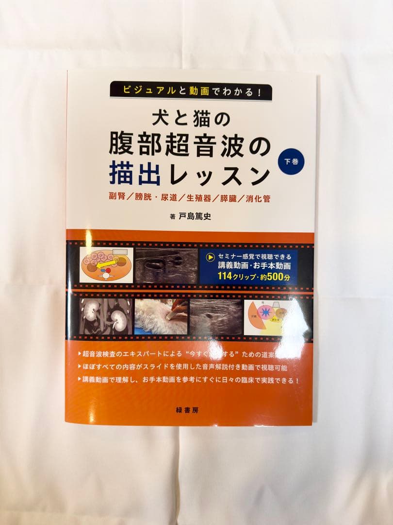 【裁断済み】ビジュアルと動画でわかる！ 犬と猫の腹部超音波の描出レッスン 下巻