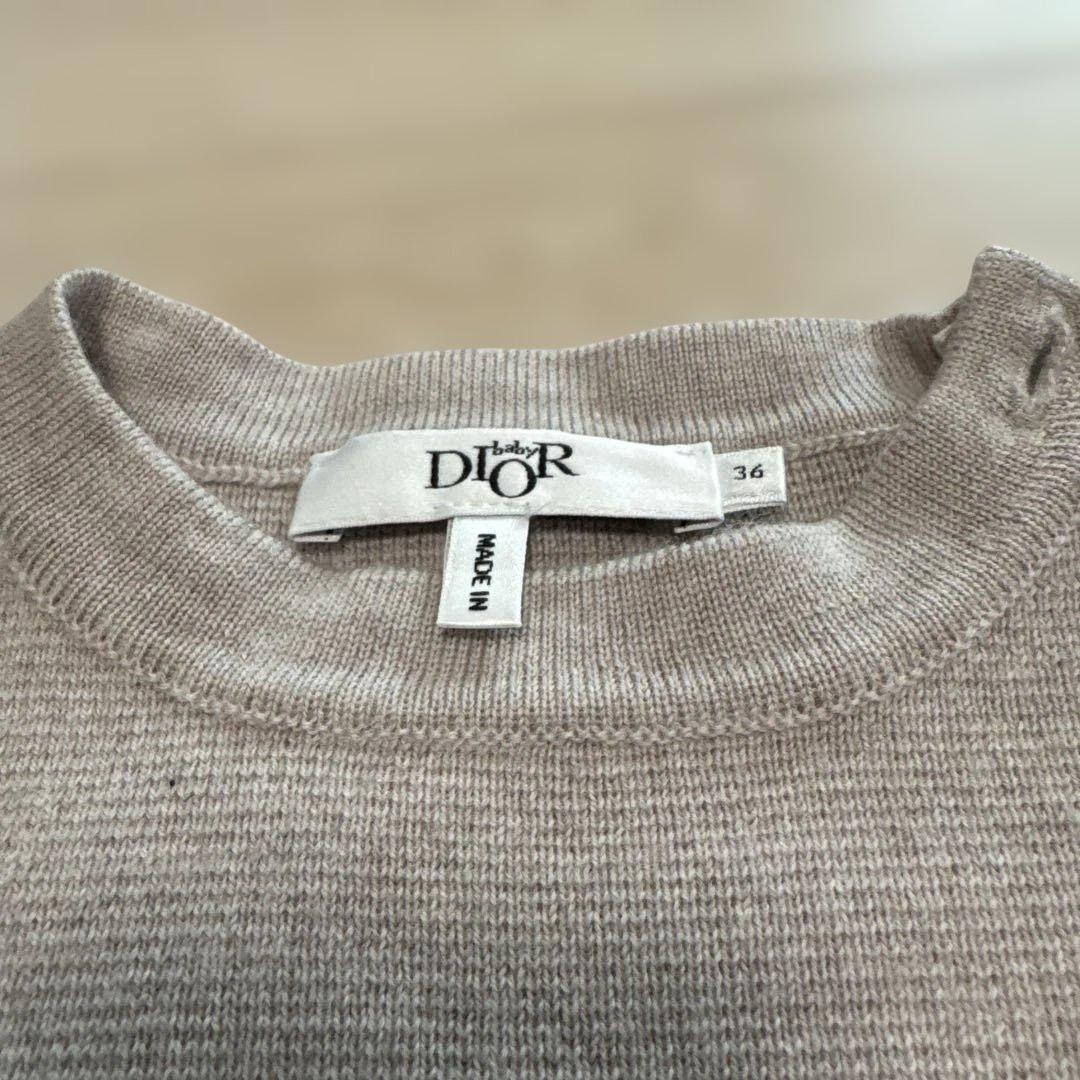 Baby Dior 長袖ニット ワンピース グレー