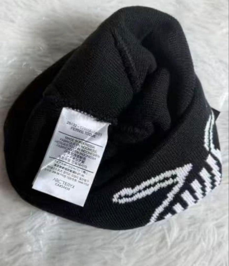 ARC'TERYX ニット帽 スケルトンロゴ 黒