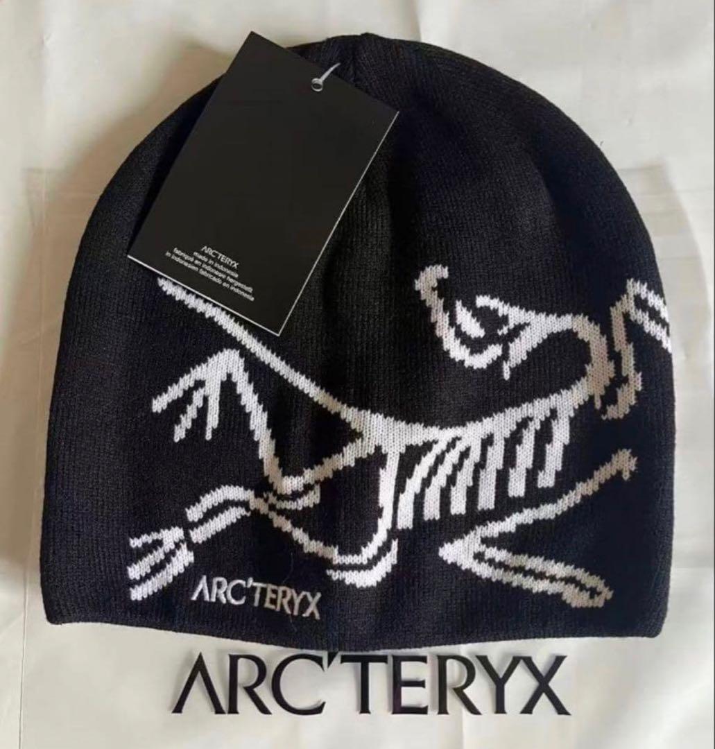 ARC'TERYX ニット帽 スケルトンロゴ 黒