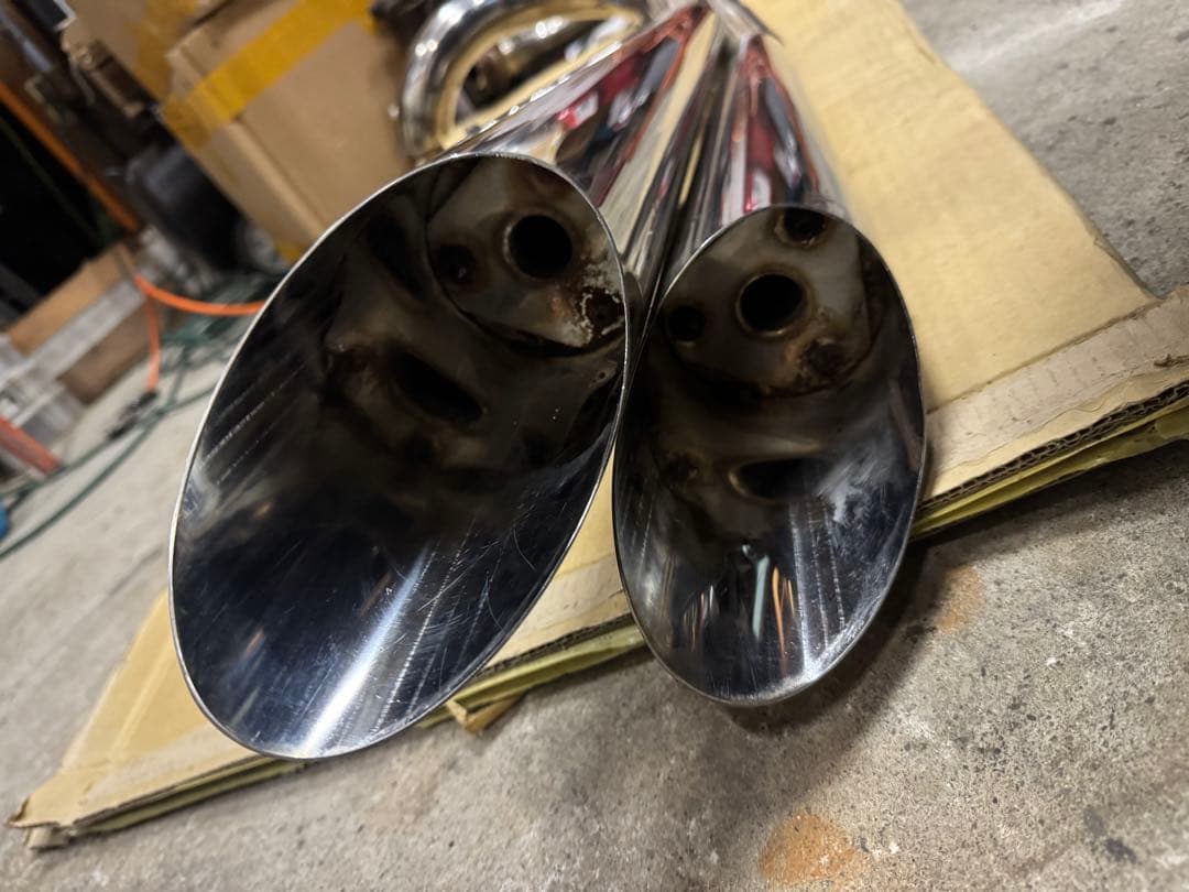 HONDA マグナ250 MC292本出し メガホン スラッシュカットマフラー