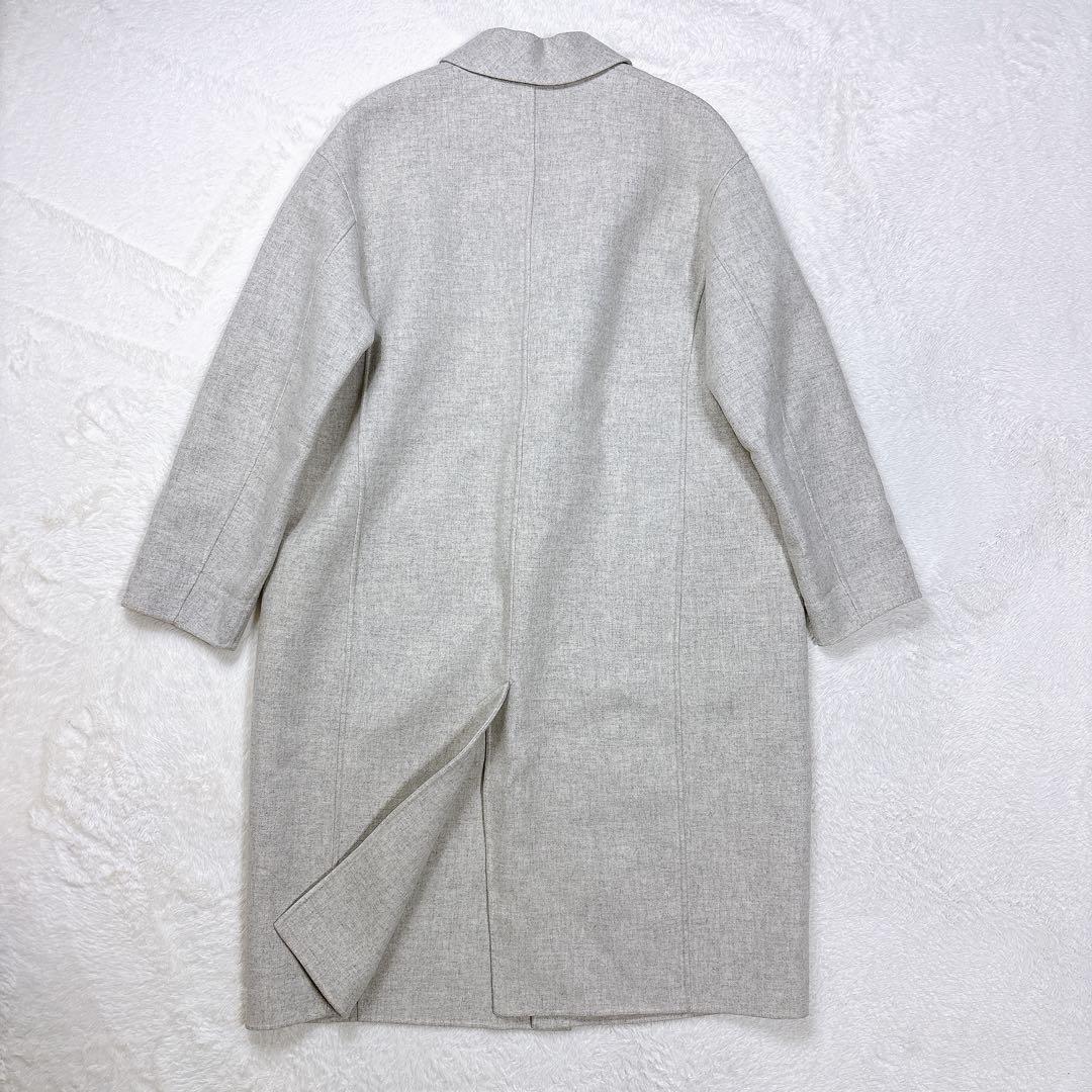 GALERIE VIE ウールカシミヤ ライトメルトン チェスターコート グレー